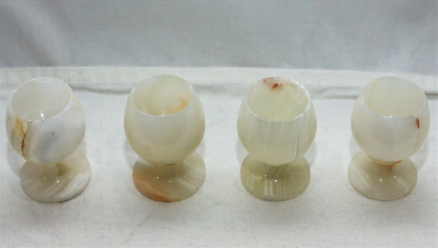 4 Eierbecher(1 Set) aus Onxy Marmor